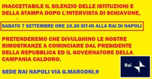 Sit - in a Napoli contro Schiavone
